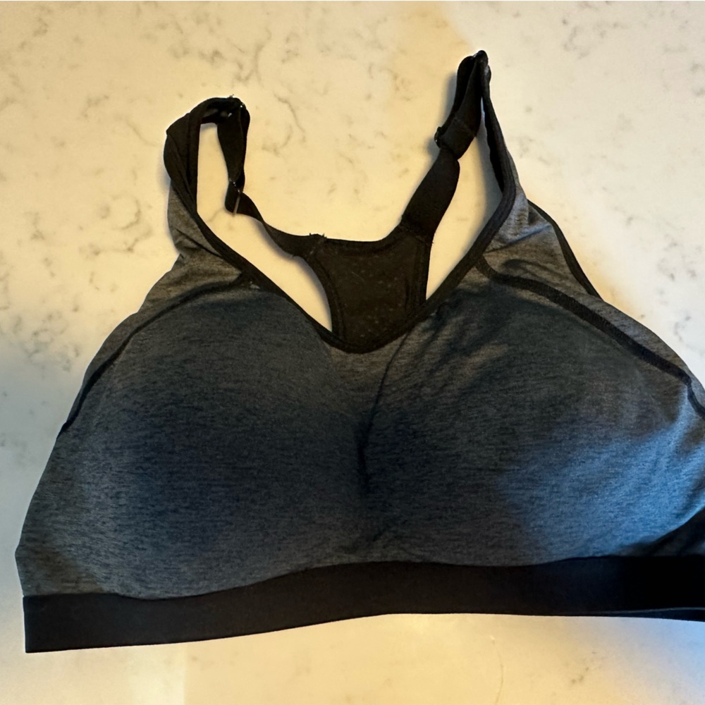 DSG brand Sports Bra charcoal gray and black new